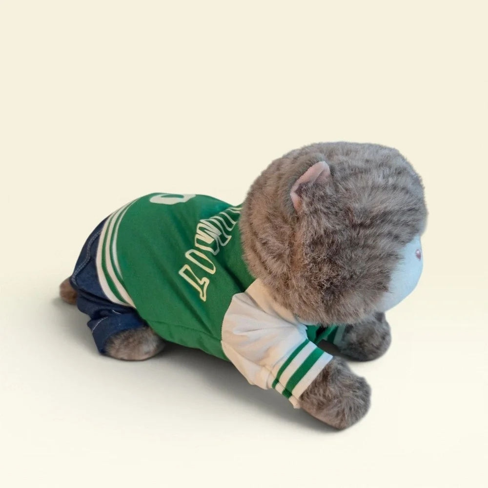 Green Varsity Jacket Denim Pet Jumpsuit Speed Limit 50 Dog‎ Cat Clothes XL